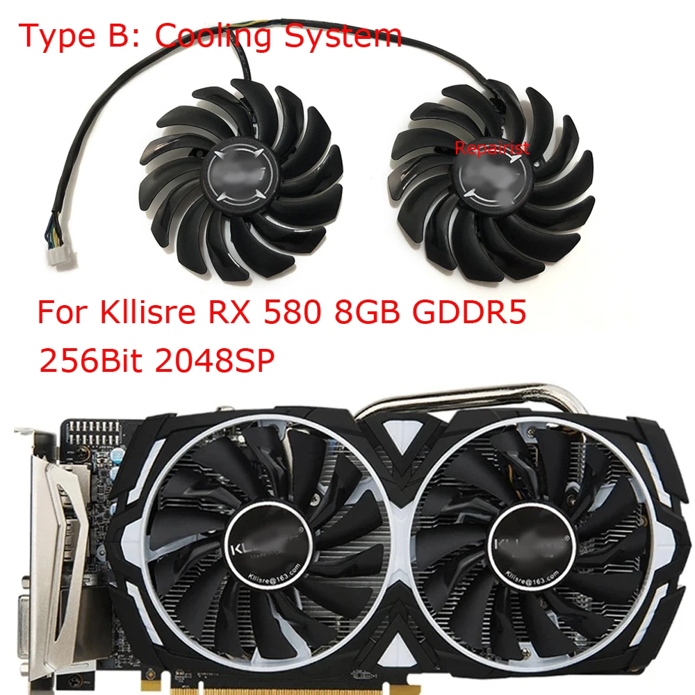 Rx 580 8Gb 2048Sp Gpu - 2 pz/set,dispositivo di raffreddamento GPU VGA,